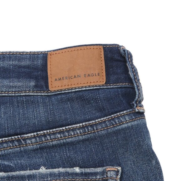 AE American Eagle Outfitters Jean Shorts High Rise Shortie Cut Off Denim Ripped - Picture 5 of 9